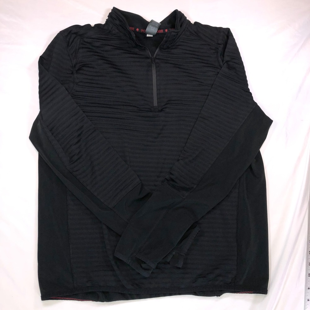 Champion C9 Power Core Mens Quarter Zip Pullover Black Textured D9258-AWZ Large